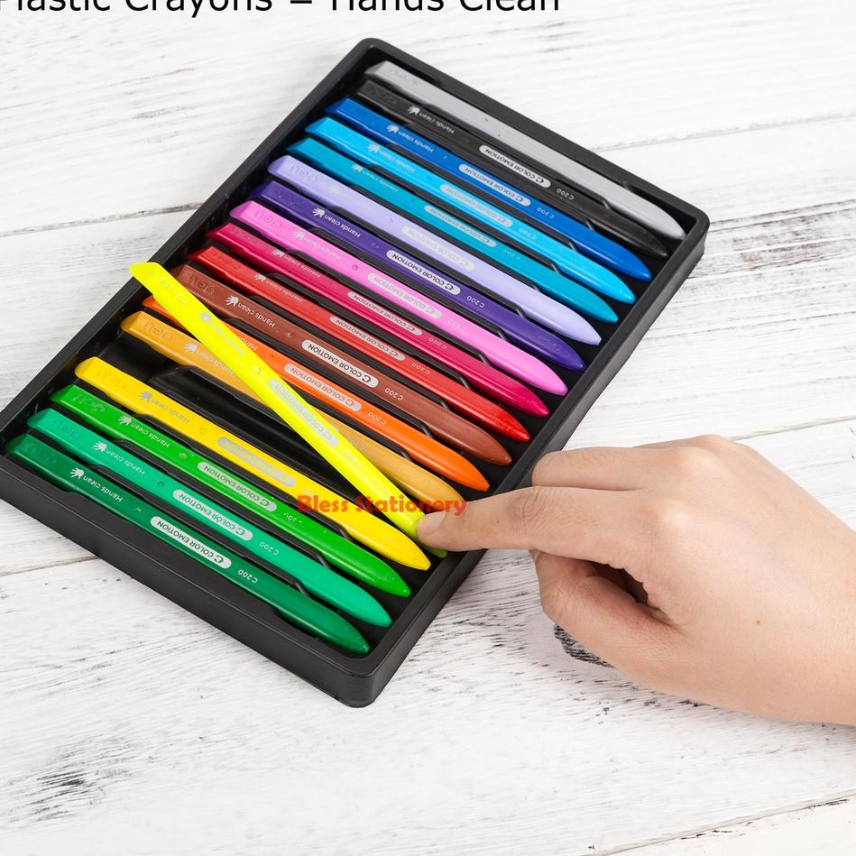 

[KODE PRODUK LDQKS4357] Deli krayon plastik 18 warna anak sekolah plastic crayon - EC20010
