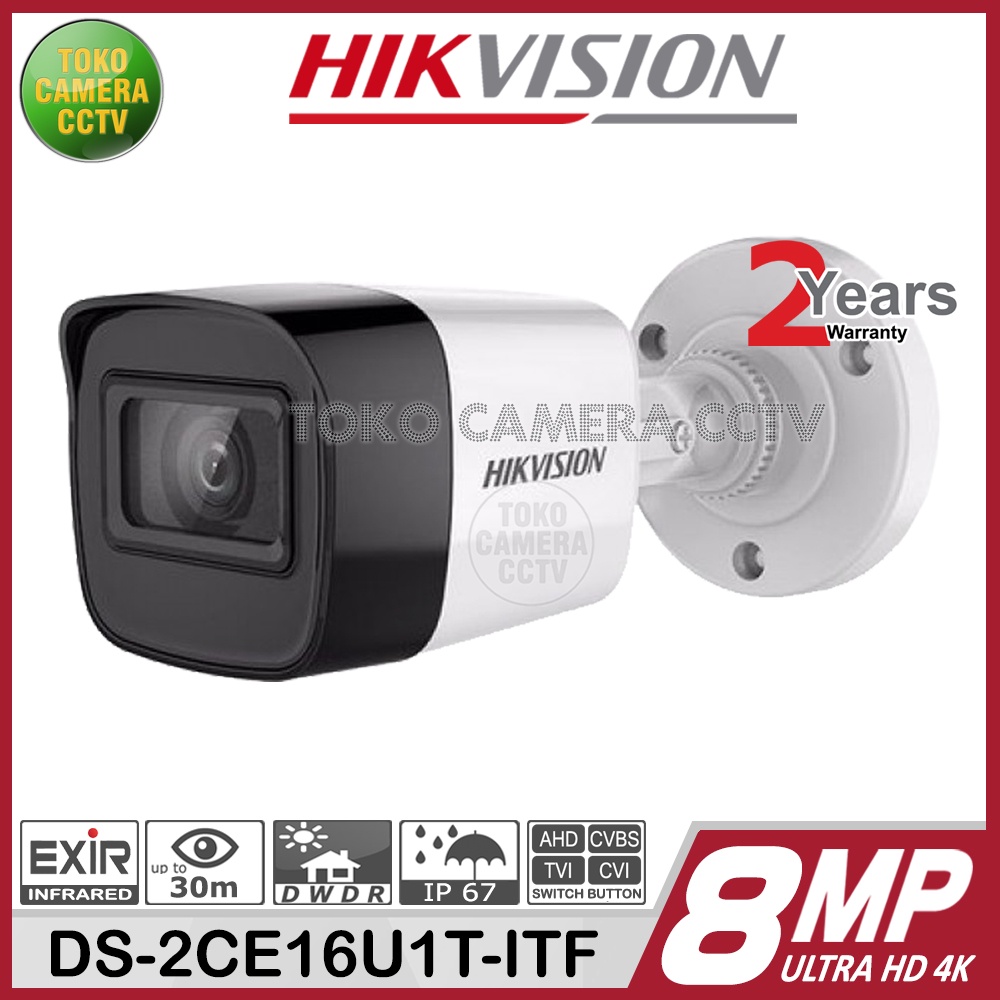 KAMERA CCTV 8MP OUTDOOR HIKVISION DS-2CE16U1T-ITF 8MP BODY METAL