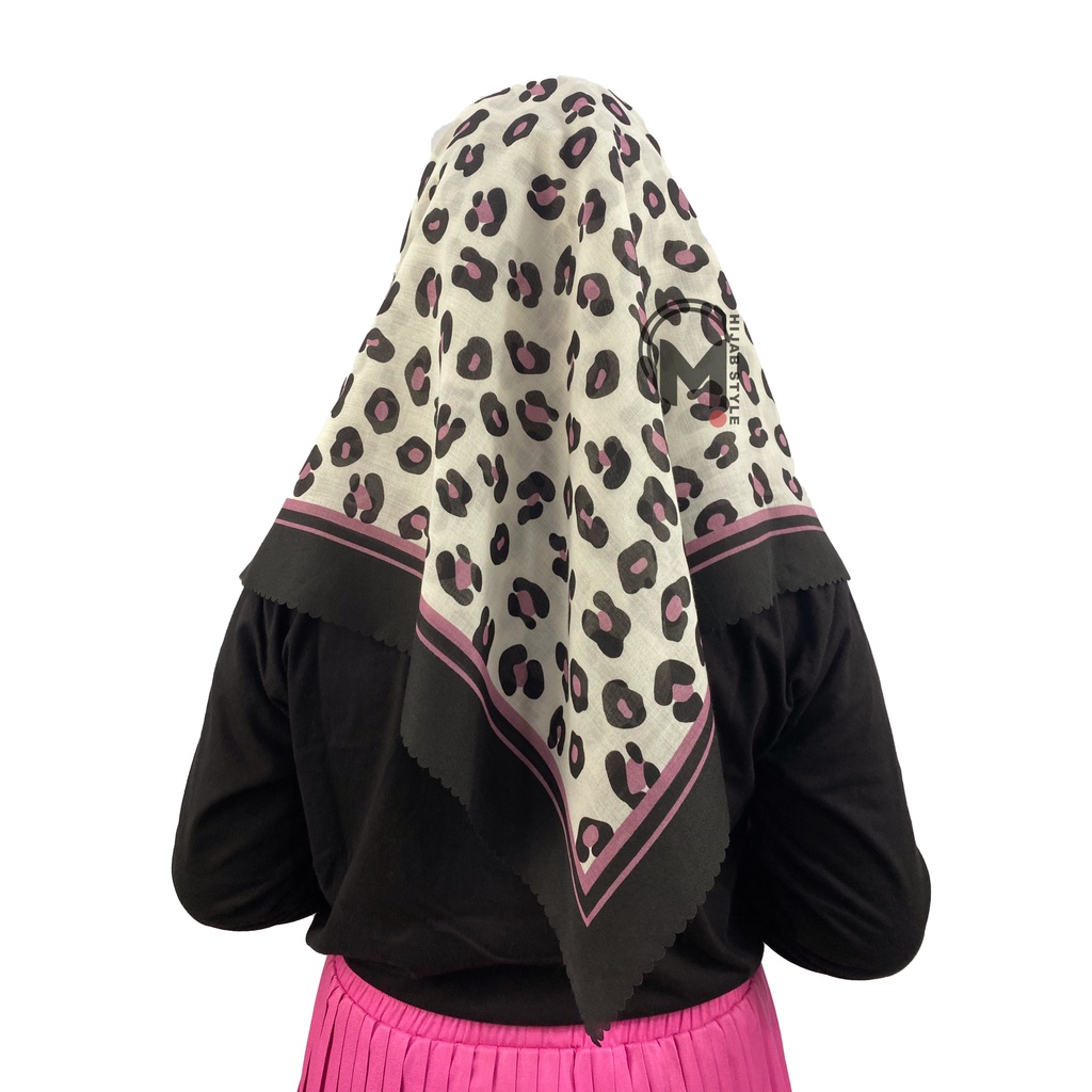 Mecca Hijab Voal Segi Empat Motip macan Lasercut Printing Premium II Hijab Voal Motif macan II Kerudung Segi Empat Motif