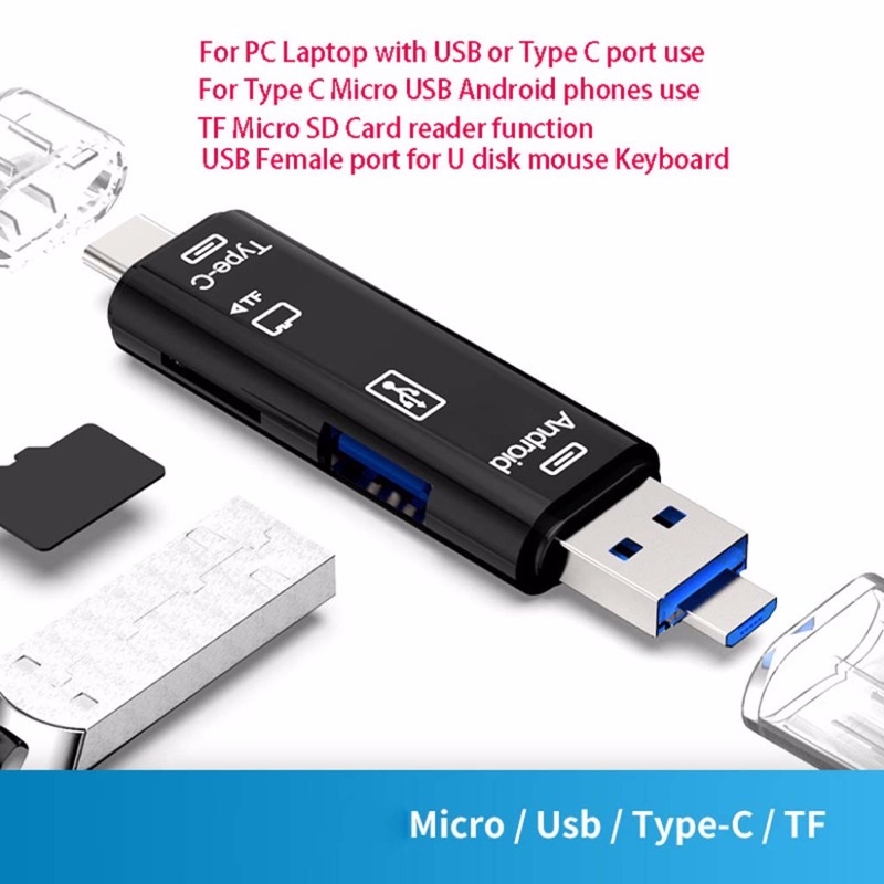 Natrberg Portable OTG Card Reader USB Type C Micro USB - D-188