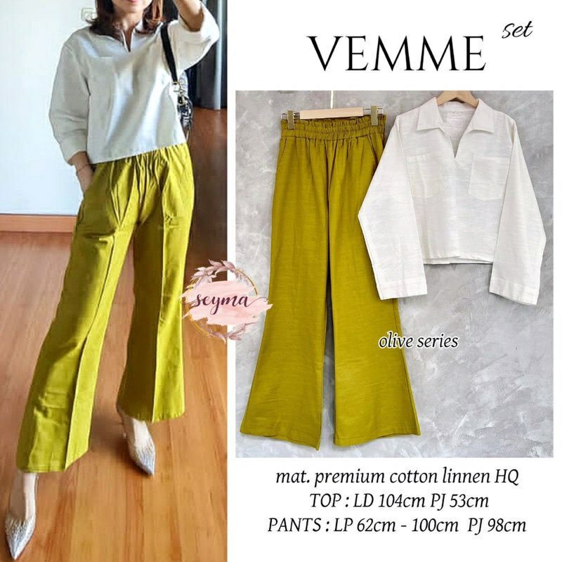 Vemme Set Wanita Linen Premium