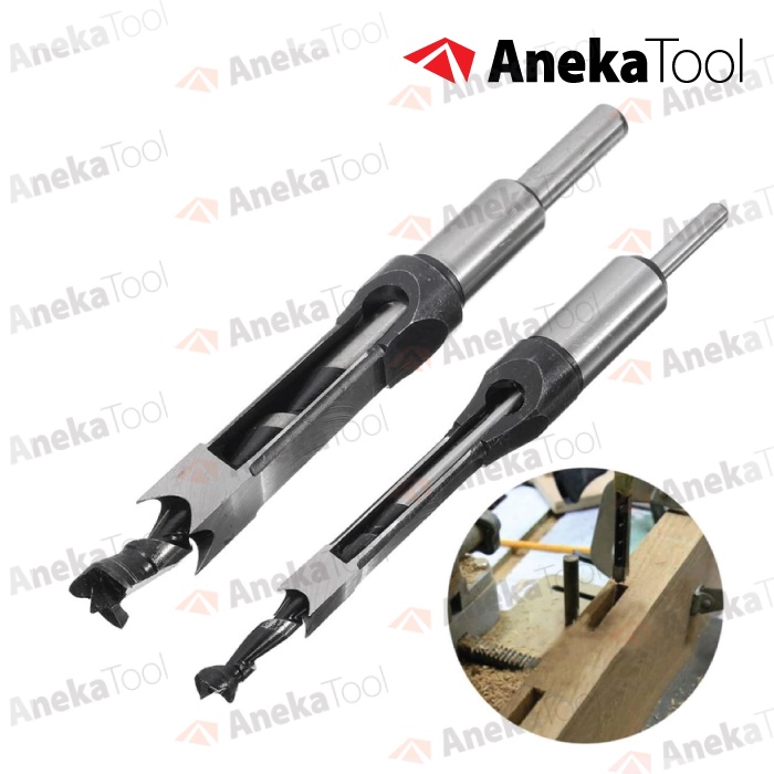 Mata Bor Bobok Kayu Persegi Hole Drill Bit Bahan Baja 4 Pcs / Set