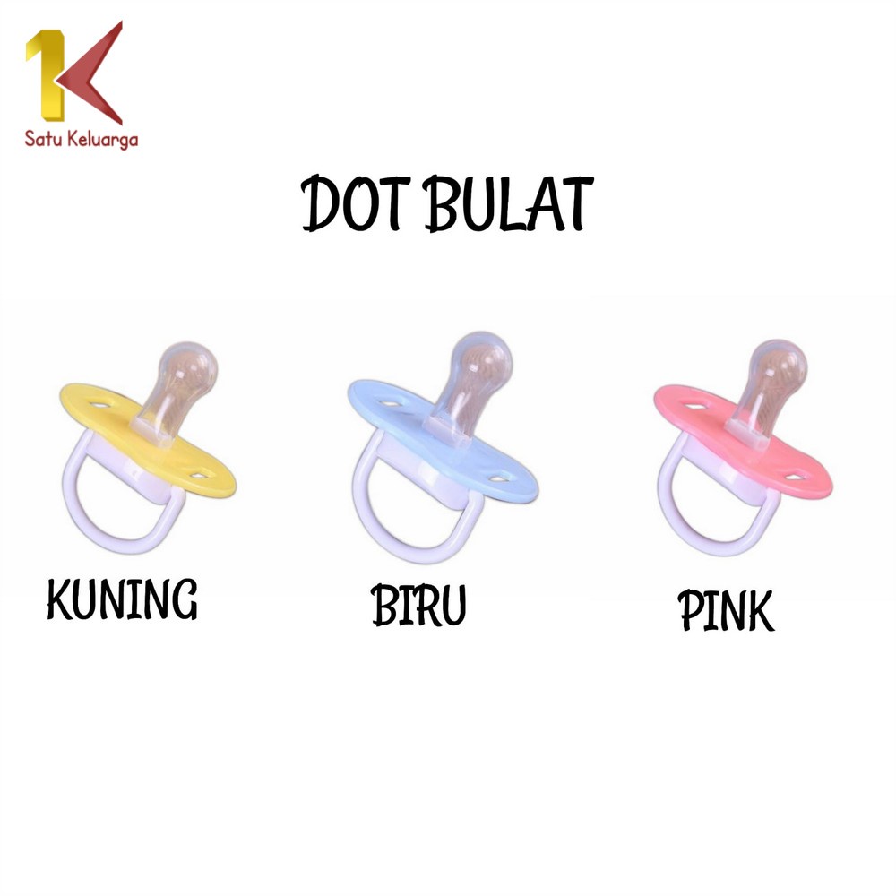 Satu Keluarga Empeng Bayi C46 Dot Bayi Bulat dan Datar Food Grade Kompeng Baby Pacifier / Soother-DOT BULAT