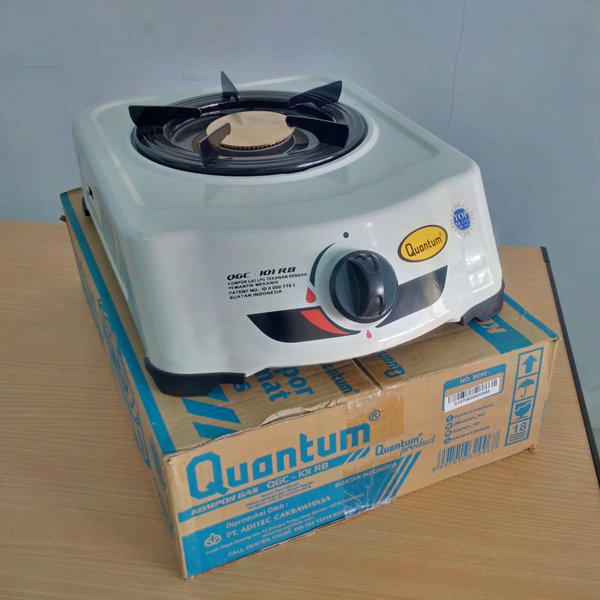 Kompor Gas Quantum QGC-101RB - 1 Tungku Putih PROMO