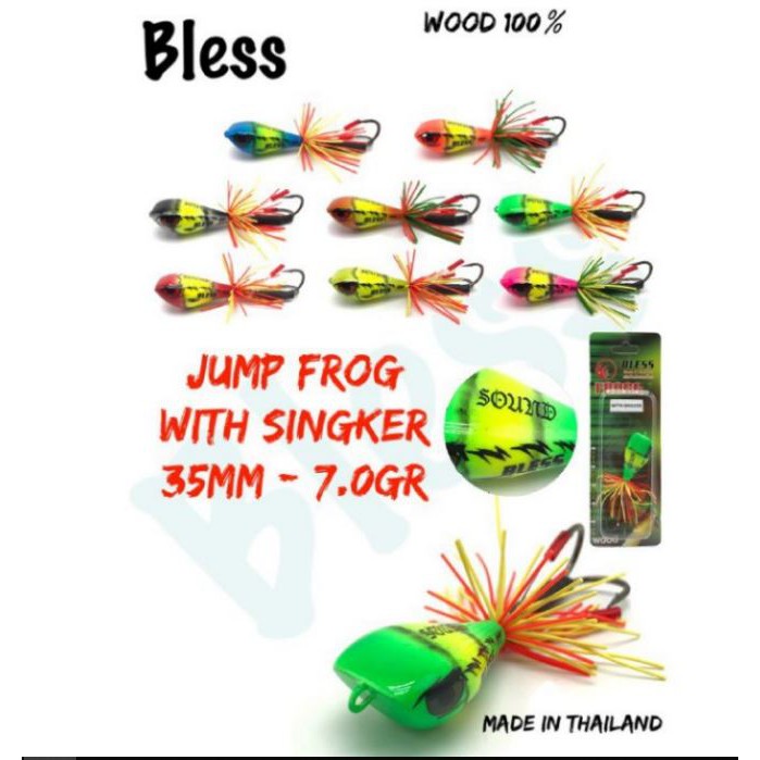 Umpan Pancing Froggy Bless Jump Frog With Sinker  3.5mm 7.5 gr - Made In Thailand