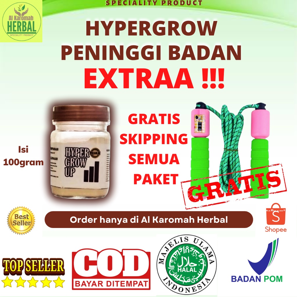 

HYPERGROW UP EXTRA ORIGINAL BPOM ! PENINGGI BADAN BEST SELLER TANPA EFEK SAMPING ! BISA UNTUK ANAK-ANAK, REMAJA DAN DEWASA !!