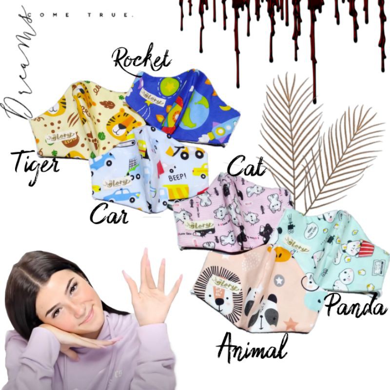 Masker kain motif Headloop