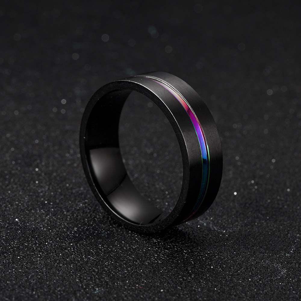 Cincin Warna-Warni Bahan Titanium Ukuran 8mm Untuk Pria Dan Wanita