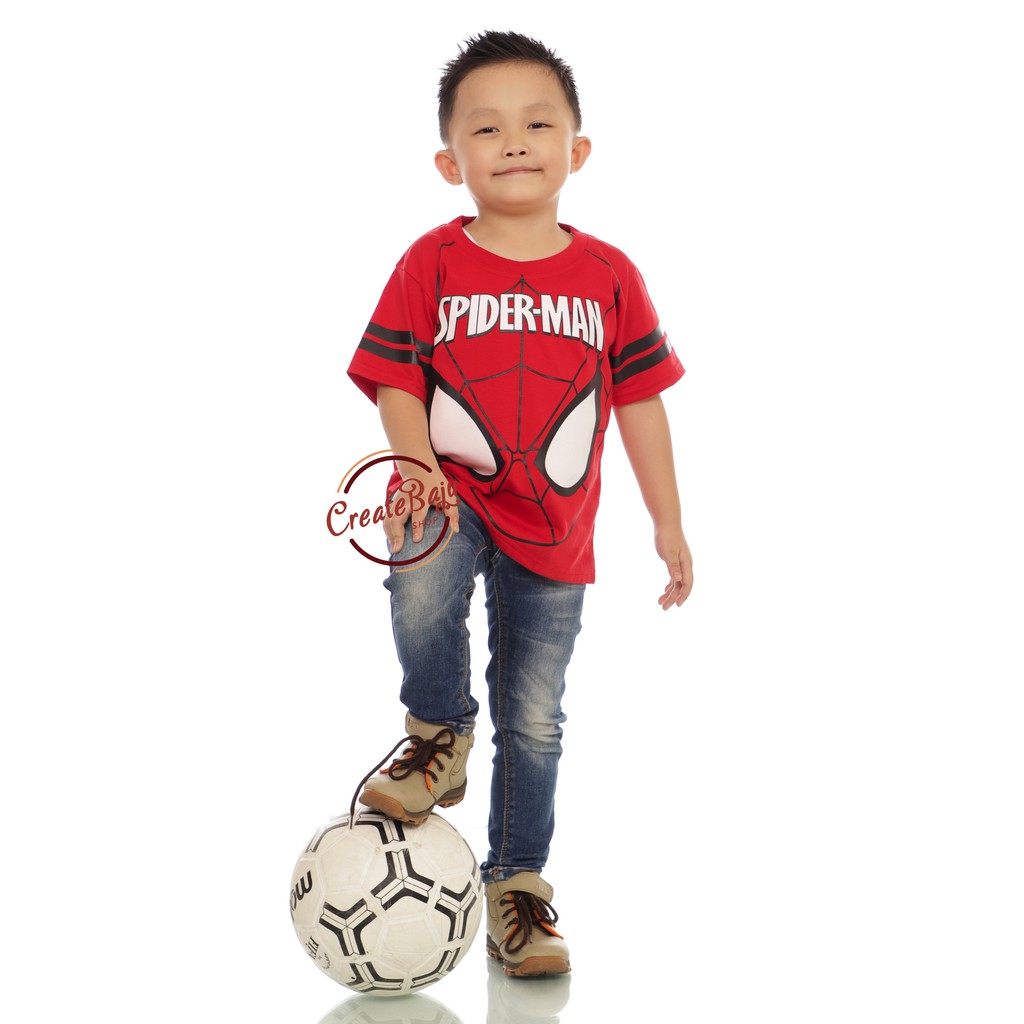 KAOS ANAK LAKI SPIDERMAN MATA 1-7 TAHUN BAJU ATASAN ANAK LAKI FASHION TERMURAH BAHAN KATUN