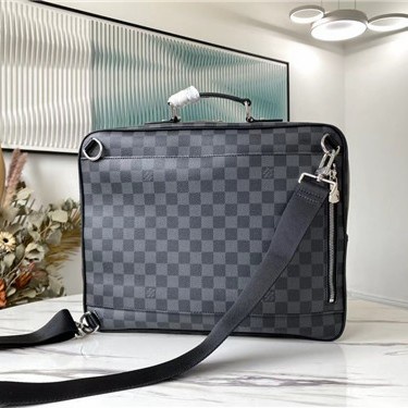 Briefcase- Tas Selempang Pria Briefcase Cross Bag Lv Mirror Vip - Hitam -Briefcase