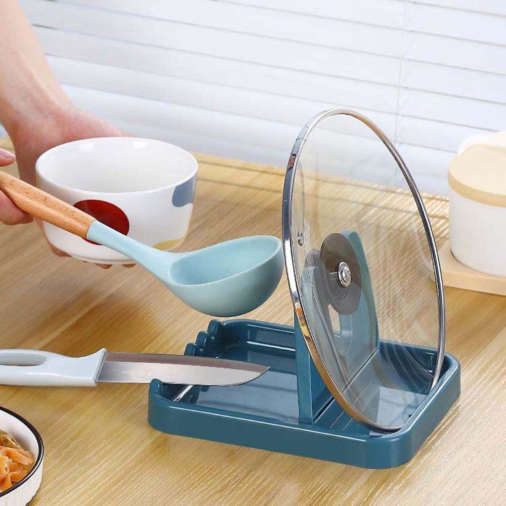 [Elegan] Holder Tutup Panci Lipat Praktis Organizer Peralatan Makan Sendok Sup Untuk Kompor Top Spoon Rest