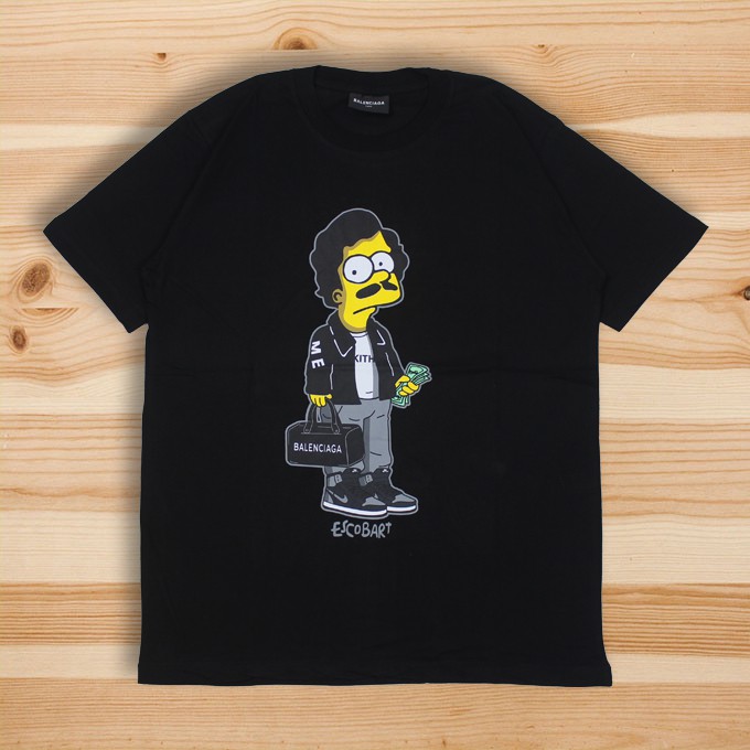 T SHIRT KAOS BALENCIAGA  PABLO ESCOBART BLACK AUTHENTIC 