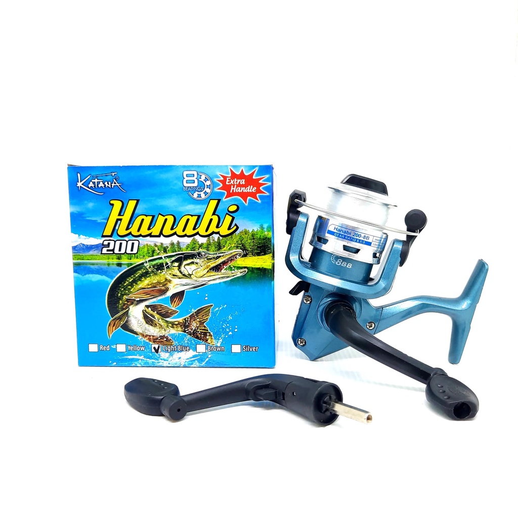 Reel Pancing HANABI 200 8BB Spool Besi Free Handle