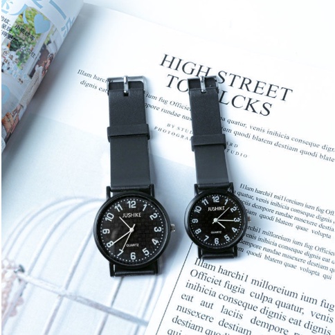 Jam Tangan Couple /Jam Tangan Digital Pria/Quartz Kulit Pasangan Pria Wanita Putih dan Hitam Jam Couple