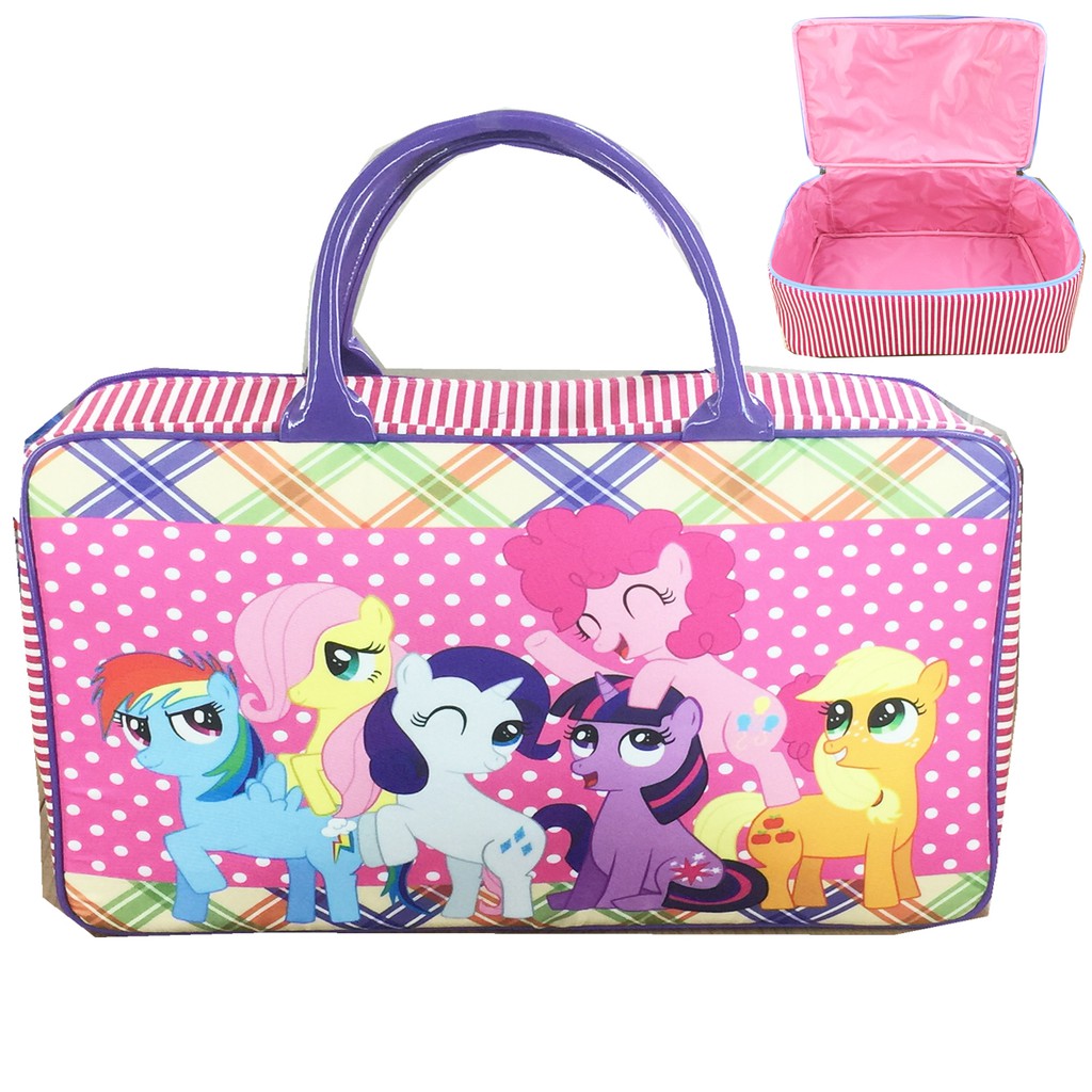 PROMO TERMURAH + FREE ONGKIR !!! Tas Travel Kanvas kuda pony pinke pie Kotak Kotak Polkadot JUMBO TRAVEL KANVAS PONY