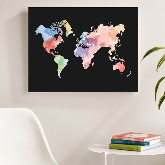 

World Map" Poster Kayu (30x22)