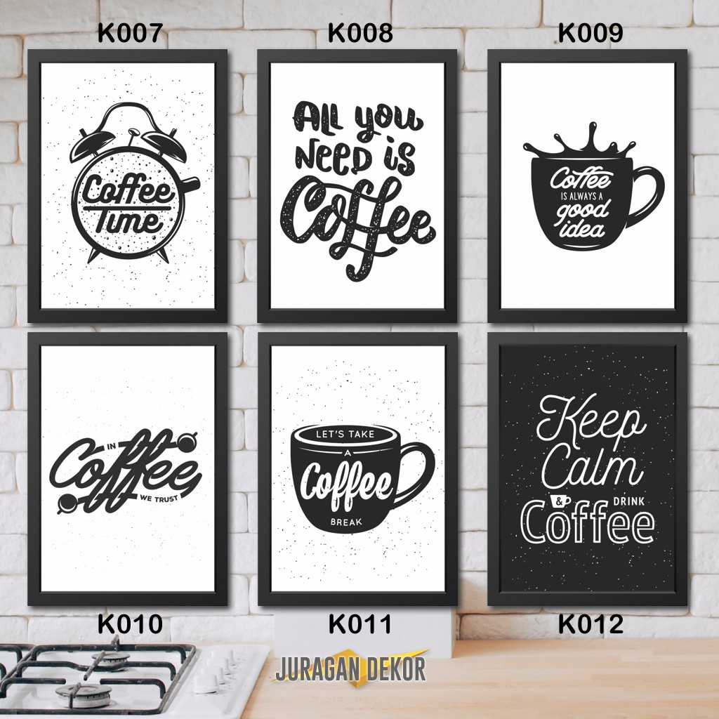 Hiasan Dinding Wall Decor Kitchen 2 Bingkai Pigura Dekorasi Dapur Coffee Kopi Murah Shopee Indonesia