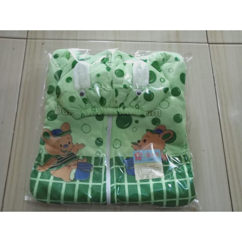 jaket bayi tebal motif buble-Hijau