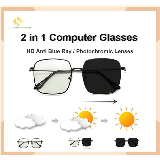 NEW PHOTOCROMIC KACAMATA FREM KOTAK WANITA DAN PRIA MILENIAL UNISEX FRAME KOREAN STYLE VIRAL - SPRING STYLE