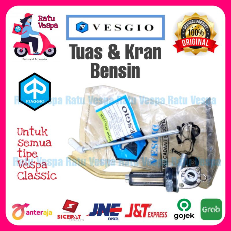 tuas dan Kran Keran Bensin Set Vespa super,sprint,px,ps,Excel VESGIO