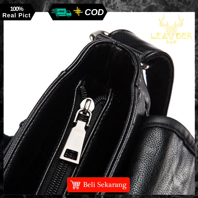 Tas Selempang Kulit Pria Model Terbaru Warna Hitam Berkualitas Atau Tas Messenger Laptop Import B10