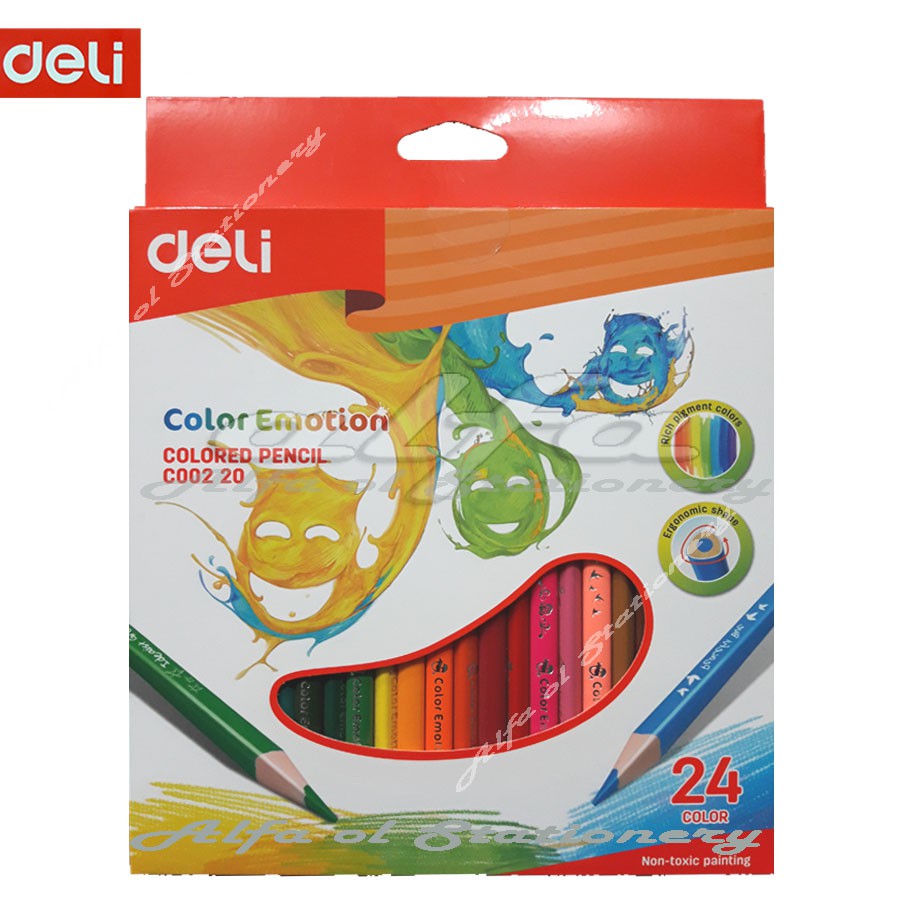 Deli Color Pencil 24 Colour - Pensil Warna Soft Basswood Rich 24C