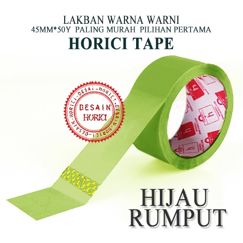 ISOLASI HORICI TAPE Perekat Murah Super Kuat /45mmx50Y LAKBAN Plastik WARNA-WARNI