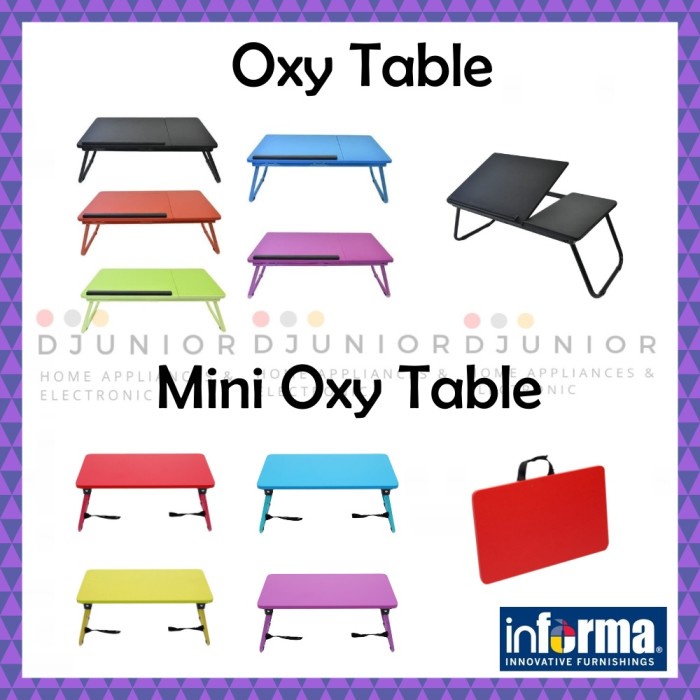 OXY - MEJA LIPAT BELAJAR ANAK / MEJA LAPTOP / FOLDING TABLE INFORMA - MINI OXY HIJAU