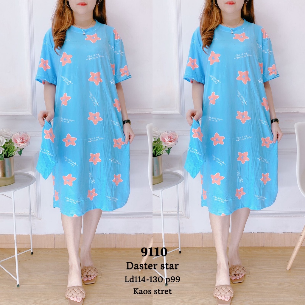 Daster wanita kaos import oversize adem baju tidur rumahan kekinian jumbo