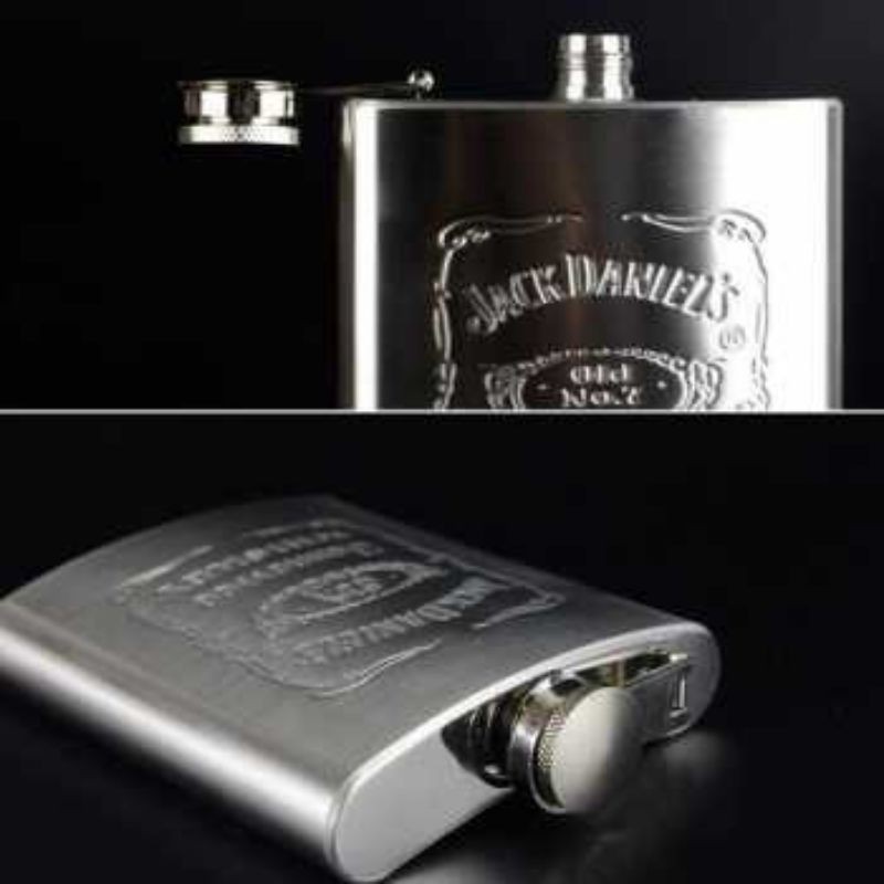 (TER_UNiK)Botol Minum unik Stainless Steel bentuk bir Hip Flask 7 Oz-1