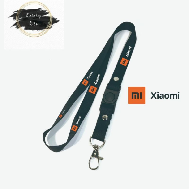 

Lanyard XIAOMI tali lanyard MERK BRAND gantungan kunci name tag id card kartu nama / tali lanyard gantungan leher