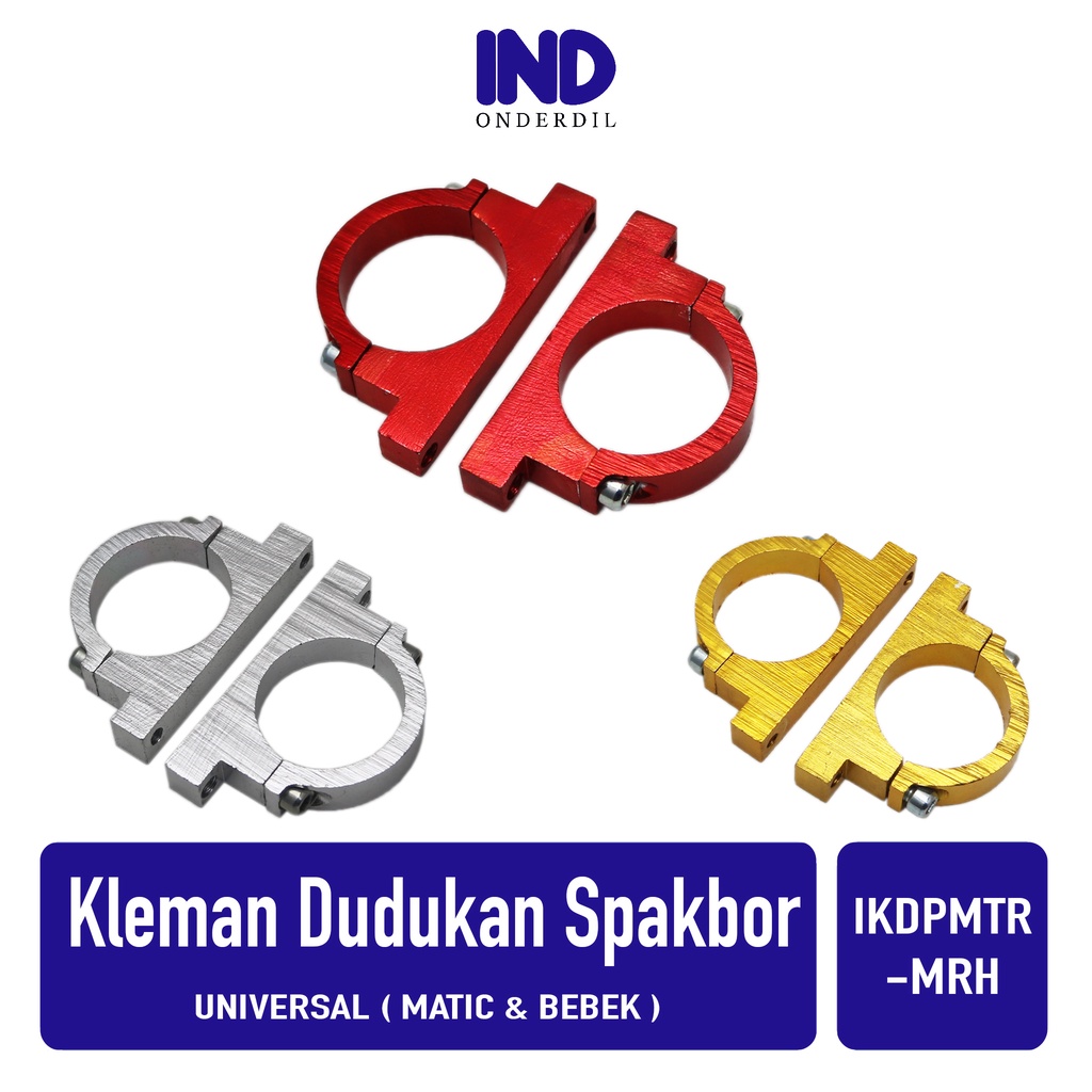 Klem-Kleman Dudukan-Bracket-Breket-Braket Spakbor Depan Motor CNC 1 Set Universal Merah-Silver-Emas