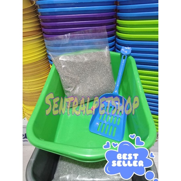 Bak Pasir 1Kg BONUS Sekop 1Set Tempat Pup Kucing Murah