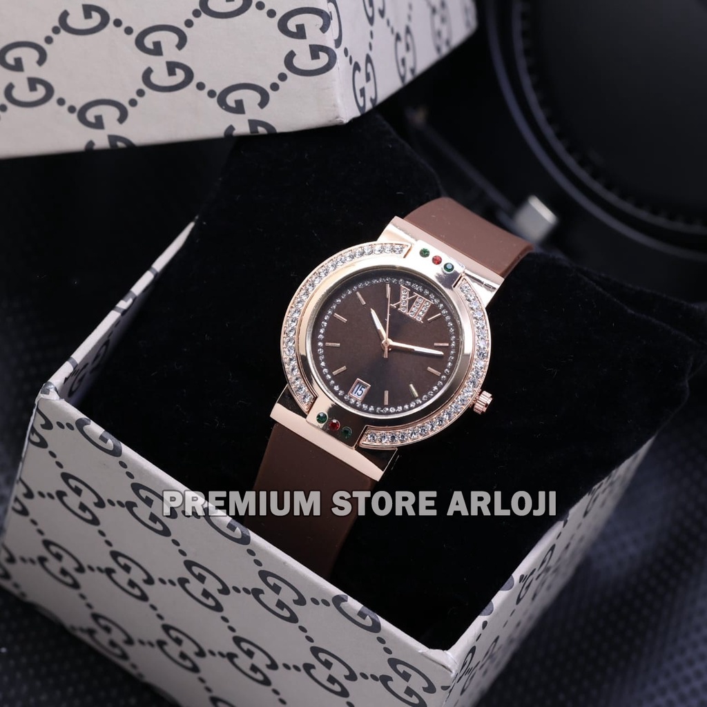 Grosiran Jam Tangan Wanita Psa K15-3585 Analog Tali Rubber Tanggal Aktif Original Garansi 6 Bulan Free Box &amp; Baterai Cadangan (COD)