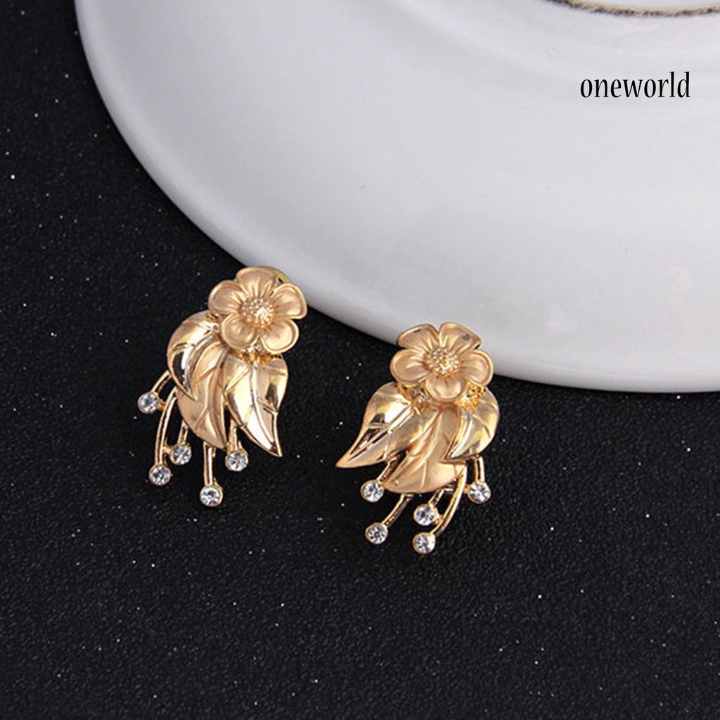 OW@ Jewelry Set Luxury Exquisite Alloy Fashion Earrings Jewelry Set for Wedding