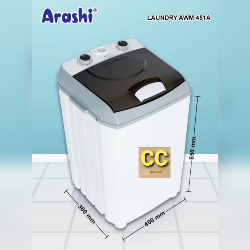 Mesin Cuci Portable Arashi AWM1 451A 4.5kg AWM 1 451A Mesin Cuci Arashi Garansi Resmi