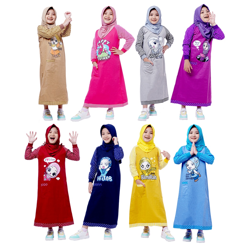 Dungdungkids Gamis Anak Perempuan Katun Premium 4 - 12 Tahun