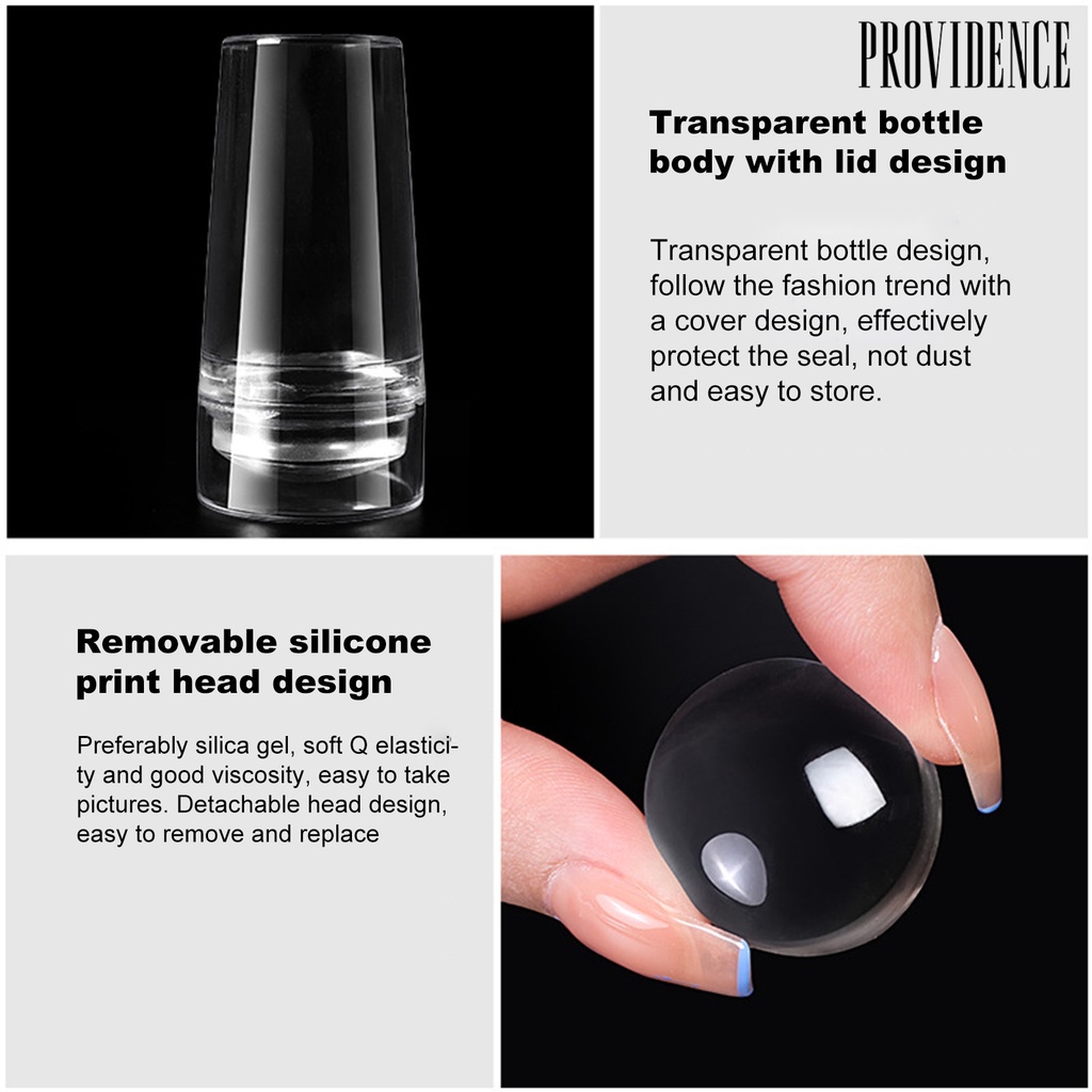 Providence Double Head Nail Stamper Non-Deformed with Scraper Silicone Seal Nail Stamping Printing Tips Tool for Manicure