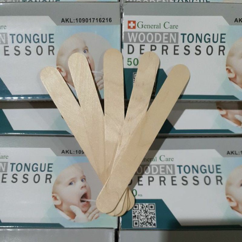 Tong Spatel Kayu / Wooden Tongue Depressor / Spatel Kayu isi 50 pcs