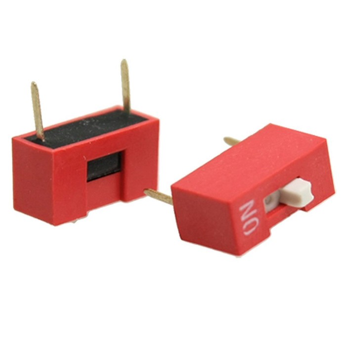 SLIDE DIP switch 1 pin 1pin 1p red color 2.54mm warna merah 2 kaki pin 2pin 2p