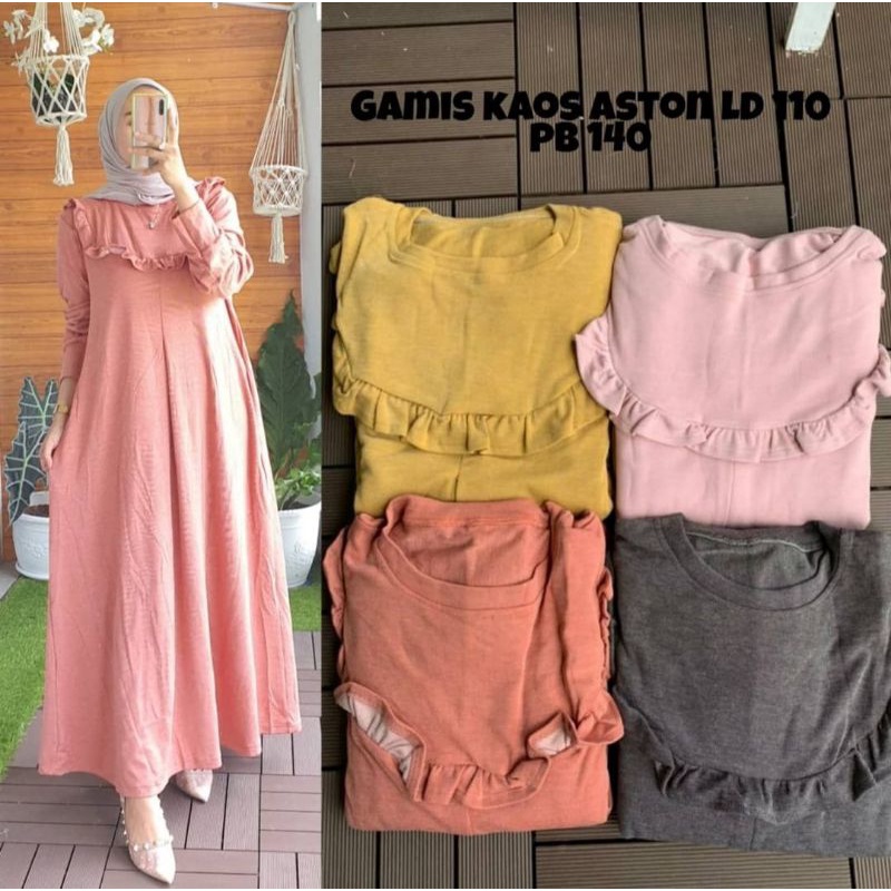 Baju Gamis Brukat Gaun Pesta Muslim Maxi Maxy Dress Jersey Wanita Buat Fashion Lebaran Idul Fitri