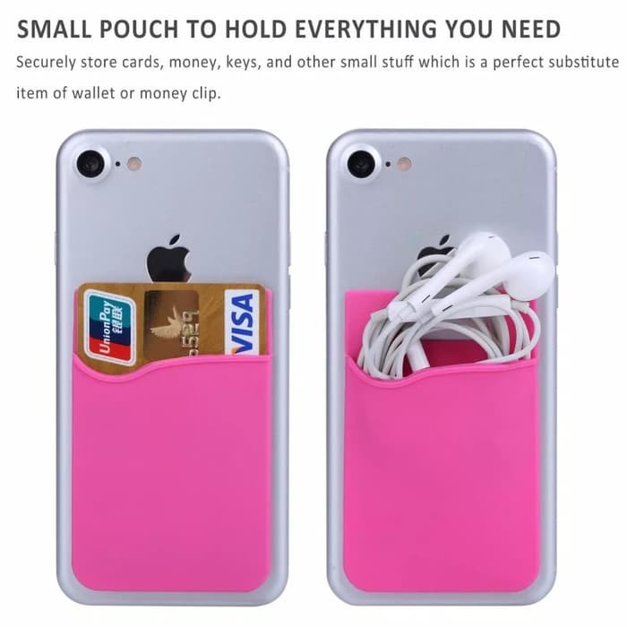 Dompet Kartu Slip Tempelan Sunvisor Meja Dinding HP Sticky Card