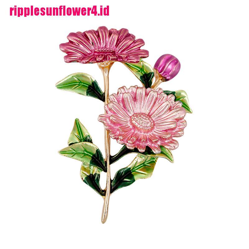 Bros Pin Enamel Bentuk Bunga Daisy Untuk Kerah Kemeja