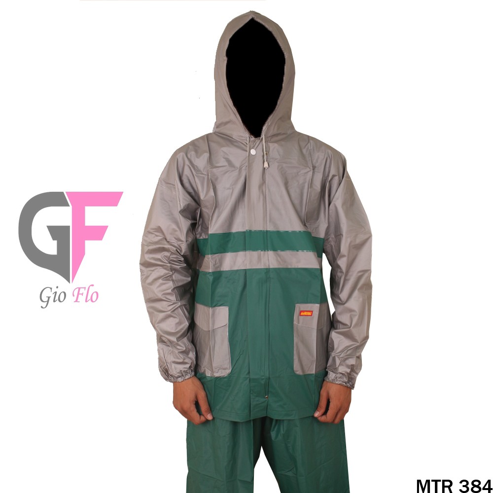 GIOFLO Jas Hujan Motor Terbaru Grey / MTR 384