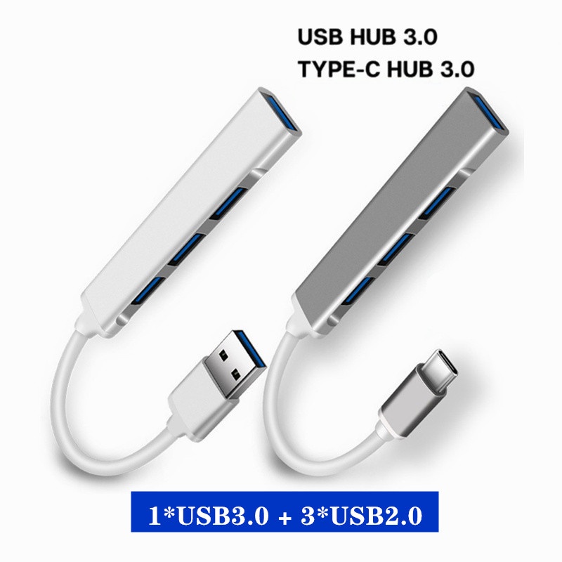 4 in 1 Hub USB 3.0 Kecepatan Tinggi Ke Tipe C USB 3.0