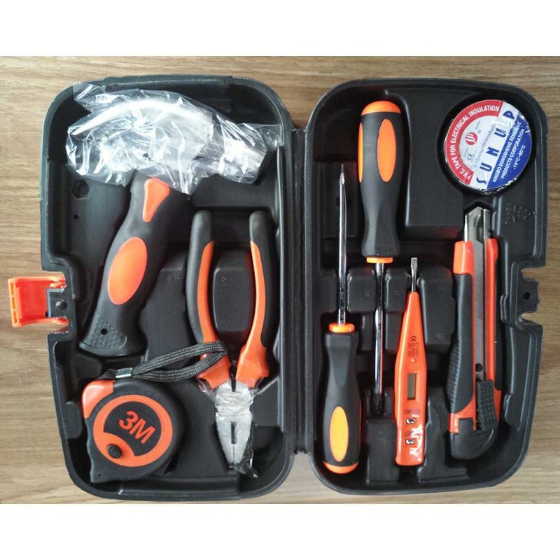 Obeng Set Perkakas Toolbox Tang Palu Obeng Cutter Meteran 8 in 1