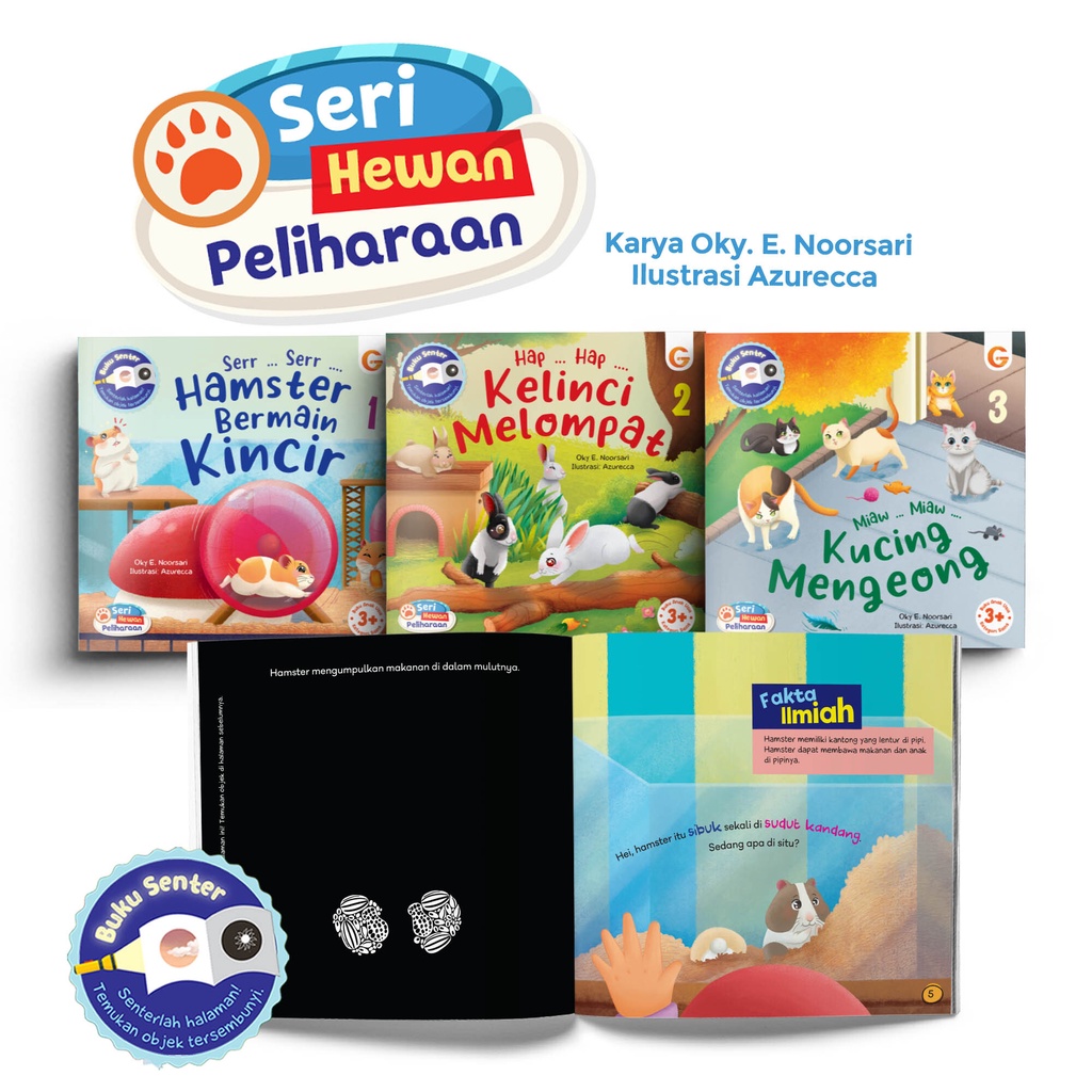 

Buku senter anak edukasi set hewan peliharaan original