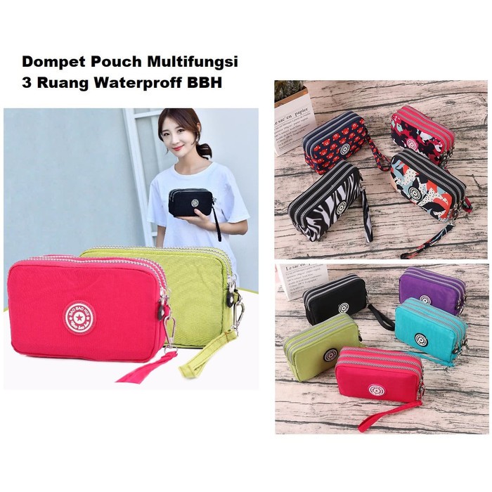 DOMPET WANITA MINI POUCH TEMPAT HP FASHION WANITA CEWEK SIMPLE NYLON WATERPROOF IMPORT MURAH GF634