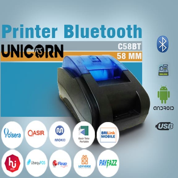 PRINTER USB BLUETOOTH KASIR IWARE C58D C58BT SUPPORT CASH DRAWER