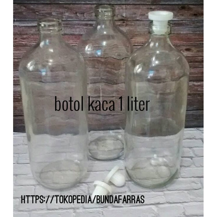 

botol kaca 1 liter untuk bensin atau jamu MMM1906